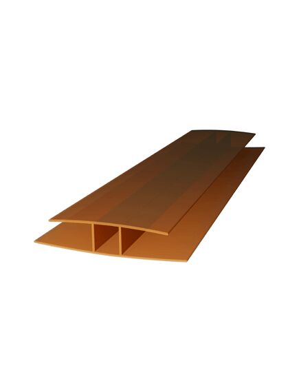 Savienojuma profils polikarbonāta loksnēm PC-H 8-10 mm, 2000mm, Bronza