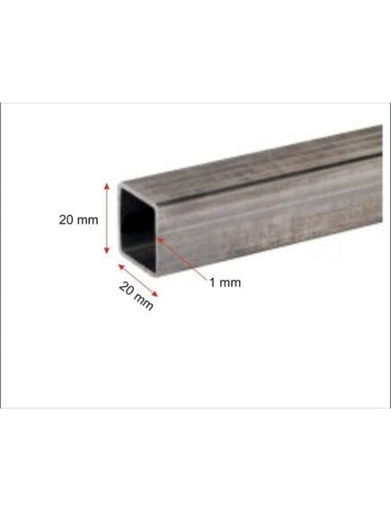 Kvadrātveida metāla profili cinkoti 1x20x20mm, 2m, 2 image