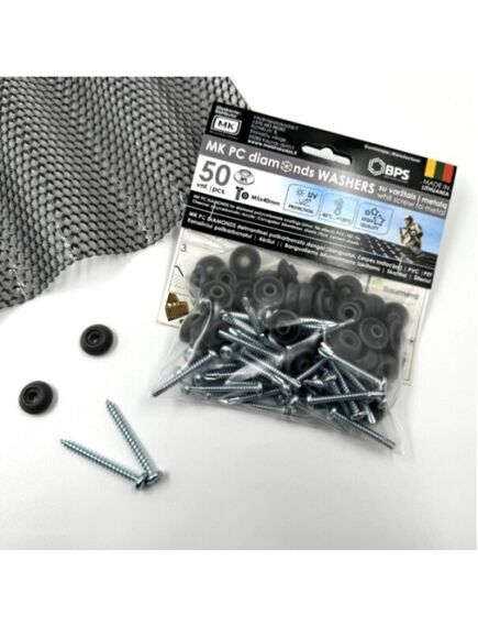 Stiprinājuma skrūves kokam ar starpliku (pelēku) MK PC DIAMONDS 5x50mm, 50 gab/iepak., 2 image