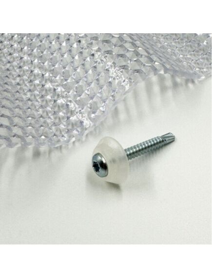 Stiprinājuma skrūves metālam ar starpliku (caurspīdīgu) MK PC DIAMONDS 5x40mm, 50 gab/iepak.