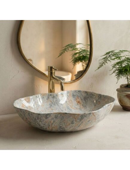 Rea Sanitary Umywalka nablatowa Rea Pearl Ruststone, 2 image