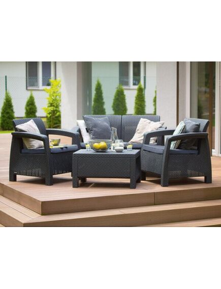 Dārza mēbeļu komplekts KETER Corfu set grafīta pelēks, 3 image