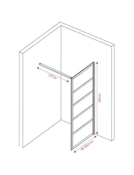 Ocean Dušo sienelė REGN Industrial 100x200, изображение 3