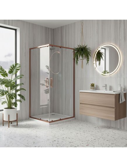 Rea Sanitary Kabina prysznicowa Rea City 90x90 Miedź Szczotkowana, изображение 3