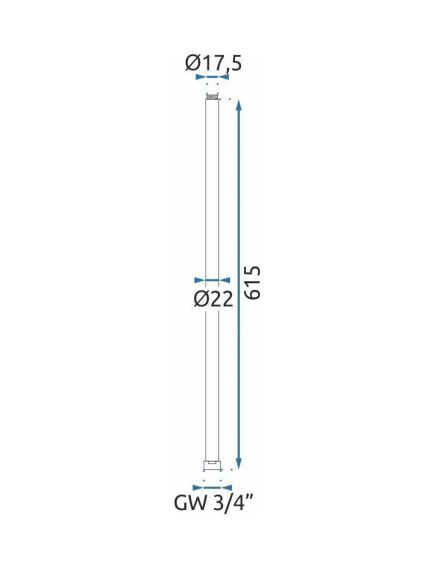Rea Sanitary Przedłużka do zestawu wannowo-prysznicowego Miedź Szczotkowana 60cm, 3 image