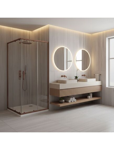 Rea Sanitary Kabina prysznicowa Rea City 90x90 Miedź Szczotkowana, изображение 4