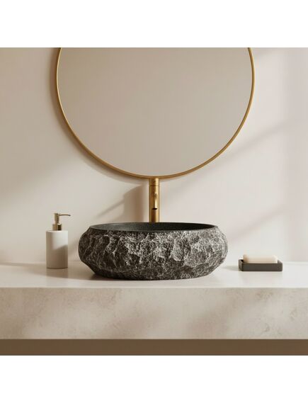 Rea Sanitary Umywalka nablatowa Rea Mika Gabro Black, 5 image