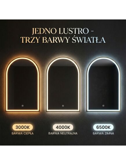 Rea Sanitary LUSTRO ŚCIENNE LED 60x100cm DART GOLD, 5 image