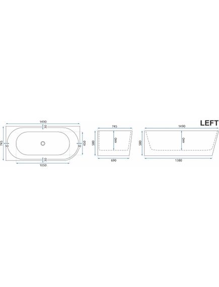 Rea Sanitary Wanna Akrylowa Narożna SYDNEY BELLANTO LEWA 150cm, изображение 4