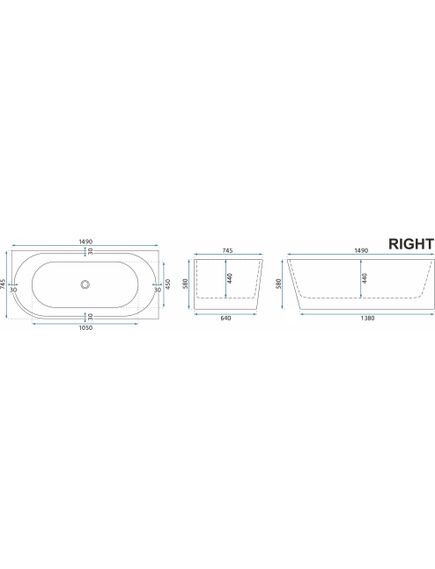 Rea Sanitary Wanna Akrylowa Narożna SYDNEY BELLANTO PRAWA 150cm, изображение 4