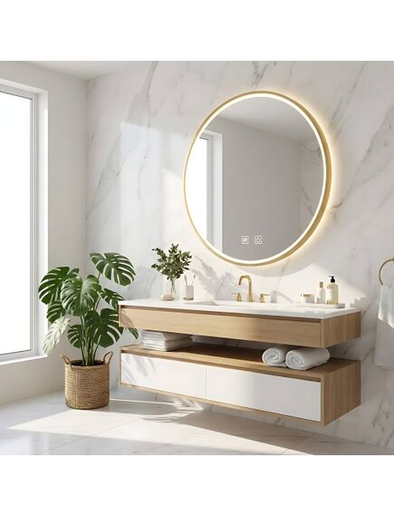 Rea Sanitary LUSTRO ŚCIENNE LED 100cm MMJ Złote Szczotkowane, 4 image