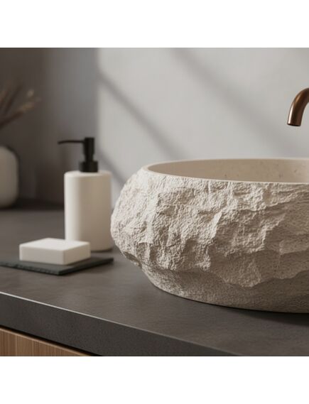 Rea Sanitary Umywalka nablatowa Rea Mika Warm Beige, изображение 3