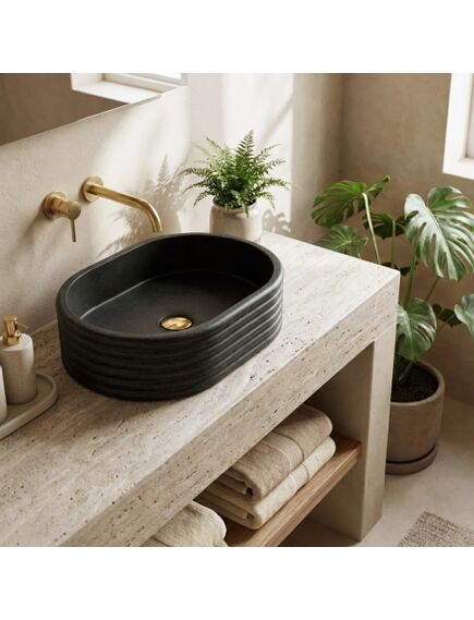 Rea Sanitary Umywalka nablatowa Rea Nicoletta Black, изображение 3