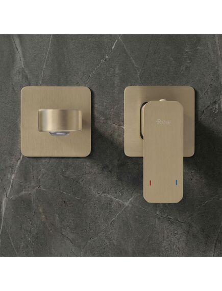 Rea Sanitary Bateria Umywalkowa Podtynkowa REA Arlo Złota Szczotkowana, изображение 5