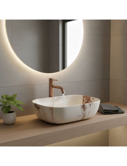 Rea Sanitary Umywalka nablatowa Rea Belinda Marrone Matt, 4 image