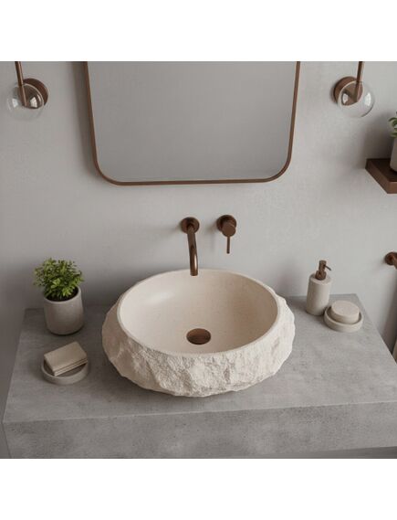 Rea Sanitary Umywalka nablatowa Rea Mika Warm Beige, изображение 5