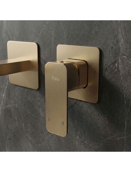 Rea Sanitary Bateria Umywalkowa Podtynkowa REA Arlo Złota Szczotkowana, изображение 3