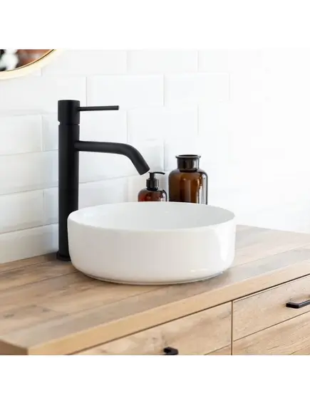 Augsts melns izlietnes jaucējkrāns ar garu snīpi - Yoka Moli 36, 2 image