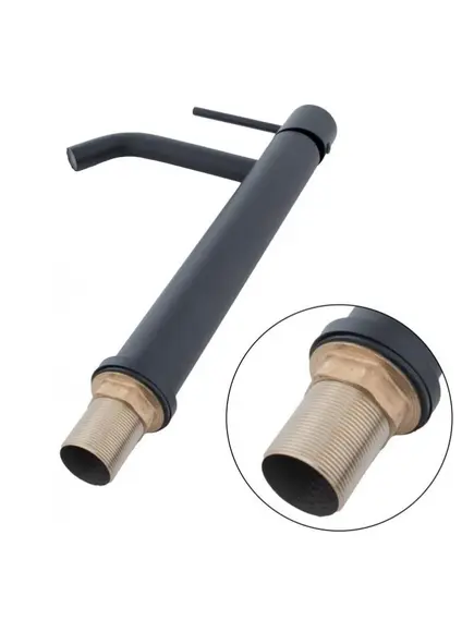 Augsts melns izlietnes jaucējkrāns ar garu snīpi - Yoka Moli 36, 3 image