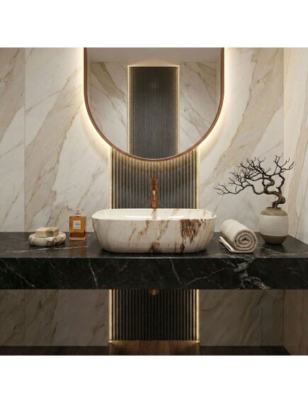 Rea Sanitary Umywalka nablatowa Rea Belinda Marrone Shiny, 3 image