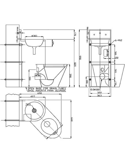 Nofer COMBO pods un izlietne, WC kreisā pusē, NT matēts - gab., изображение 2