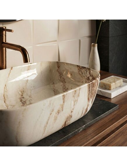 Rea Sanitary Umywalka nablatowa Rea Belinda Marrone Shiny, 4 image