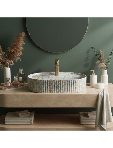 Rea Sanitary Umywalka nablatowa Rea Marcela 60 Ruststone, изображение 3