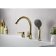 Blue water DENVER GOLD - zelta krāsā 3daļīgs uz vannas malas maisītājs DEN - BWW.080G, 2 image