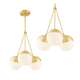 TooLight Piekārta lampa Golden Glass Milky Ball APP688-3CP