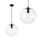 Toolight Lampa sufitowa wisząca szklana Lassi Black 25 cm APP307-1CP