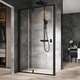 RAVAK Shower fixed wall NPS-100 black+glass Transparent