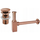 Сифон для раковины Mexen Square с защелкой, перелив, розовое золото - 7992060-60