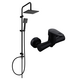 Душевой набор Mexen Tord с тропическим душем и смесителем Kama, черный - 72540 200-70