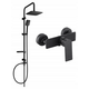 Mexen Sven atklāts dušas komplekts ar lietus dušu un maisītāju Alexa, melns - 71240262-70