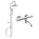 Набор для ванны/душа Mexen Carl с тропическим душем и термостатической ванной/смесителем для душа Kai, хром - 77900240-00