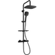 Душевой набор Mexen KT33 с тропическим душем и смесителем-термостатом, черный - 771503393-70