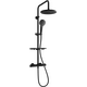 Душевой набор Mexen KT05 с тропическим душем и смесителем-термостатом, черный - 771500593-70