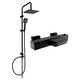 Mexen Tord vannas / dušas komplekts ar lietus dušu un jaucējkrānu vannas termostats Cube, melns - 77360200-70