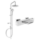 Набор для ванны/душа Mexen Carl с тропическим душем и смесителем, термостатическая ванна Cube, хром - 77360240-00