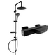 Mexen Erik vannas / dušas komplekts ar lietus dušu un krānu, termostata vanna Cube, melna - 77360205-70