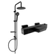 Mexen Carl vannas / dušas komplekts ar lietus dušu un jaucējkrānu vannas termostats Cube, melns - 77360240-70