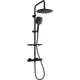 Душевой набор Mexen KT17 с тропическим душем и смесителем-термостатом, черный - 771501793-70