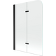 Шторка для ванны Mexen Felix с 2 створками 100 x 140 см, прозрачная, черная - 890-100-002-70-00
