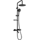Набор для душа Mexen KX67 с тропическим душем и смесителем-термостатом, черный - 779006791-70