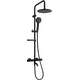 Mexen KX40 vannas-dušas komplekts ar lietus dušu un termostata maisītāju, melns - 779004091-70