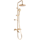 Набор для душа Mexen KX40 с тропическим душем и смесителем-термостатом, розовое золото - 779004091-60