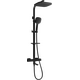 Набор для душа Mexen CQ33 с тропическим душем и смесителем-термостатом, черный - 779103395-70
