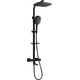 Набор для душа Mexen CQ22 с тропическим душем и смесителем-термостатом, черный - 779102295-70