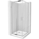 Квадратная душевая кабина Mexen Rio 70 x 70 см, прозрачная, хром + поддон плоский, белый - 860-070-070-01-00-4010