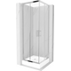 Mexen Rio kvadrātveida dušas kabīne 70 x 70 cm, caurspīdīga, hromēta + Rio dušas paliktnis, balta - 860-070-070-01-00-4510